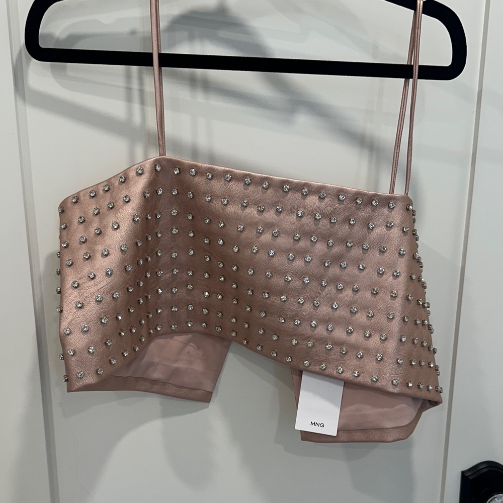Mango Studded Pink Crop Top
